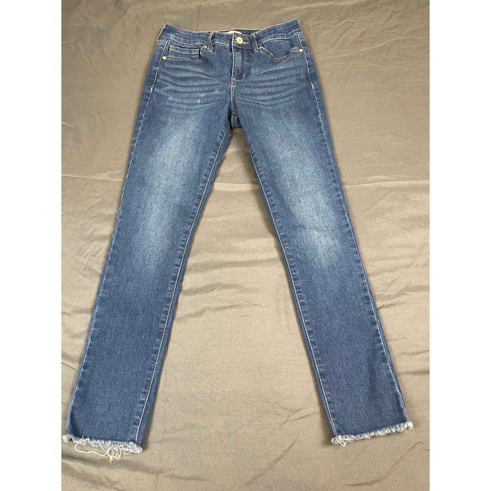 Sofia Jeans by Sofia Vergara Skinny Ankle Medium Wash Raw Hem Denim Jeans Size 4